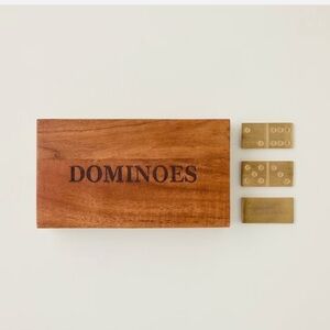 Wood and Brass Dominoes in Wood Carrying Case - Hearth & Hand with Magnolia